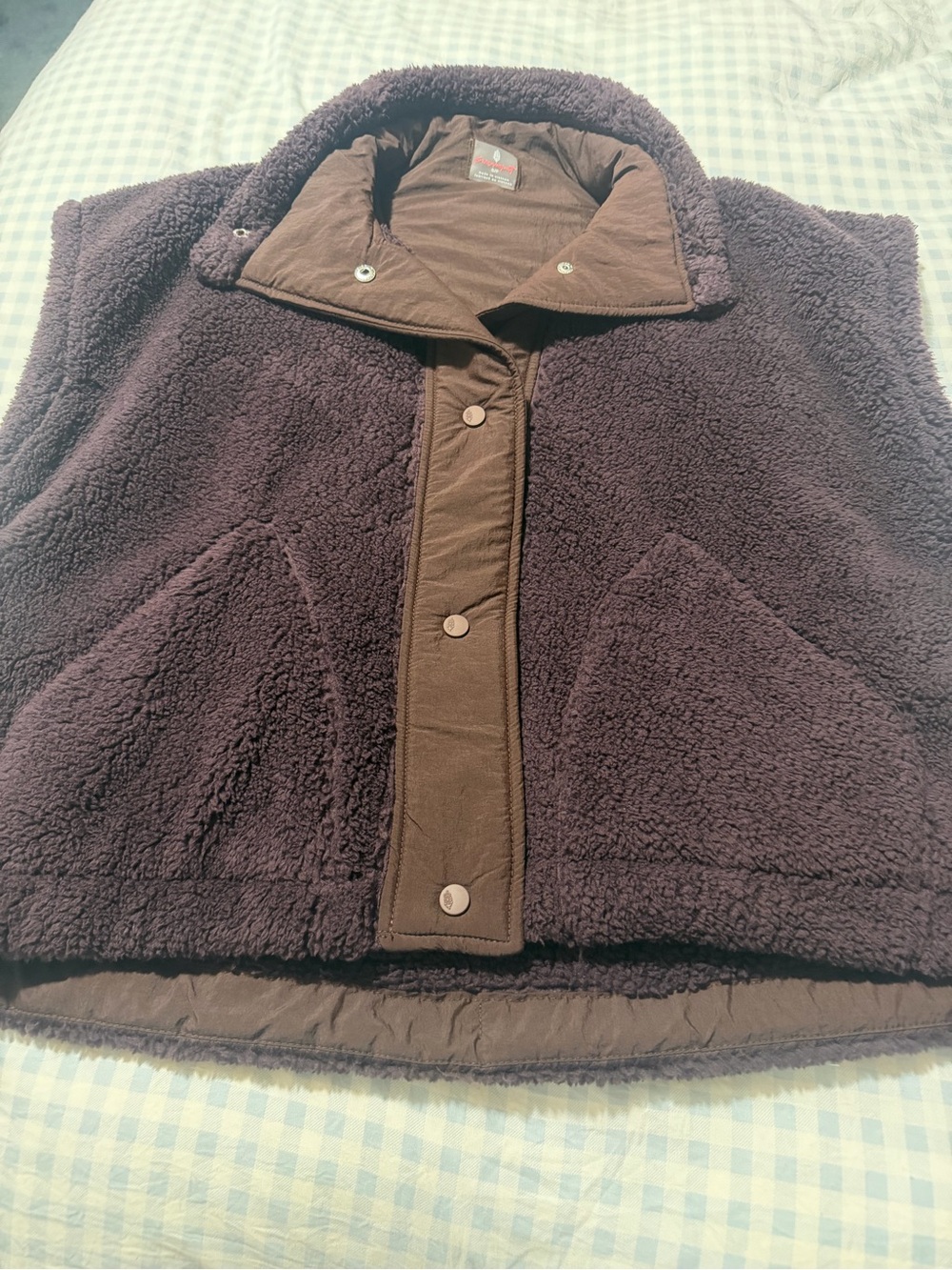 Free People Plush Sherpa Jacket Vest - Deep Brown